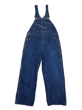 Key Imperial Bib Overall Men 38x28, Tag 38x29 Blue Denim Work Button Fly 272.41